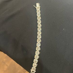 Ann Taylor Silver Bracelet with Clear Stones